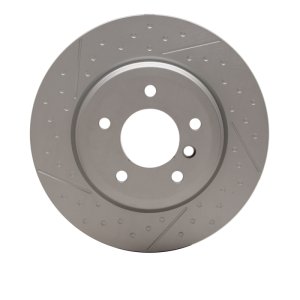 BMW 330i Brake Rotor (1) - Rear - R1 Concepts - GeoSPEC Dimpled and Slotted - `06-`13
